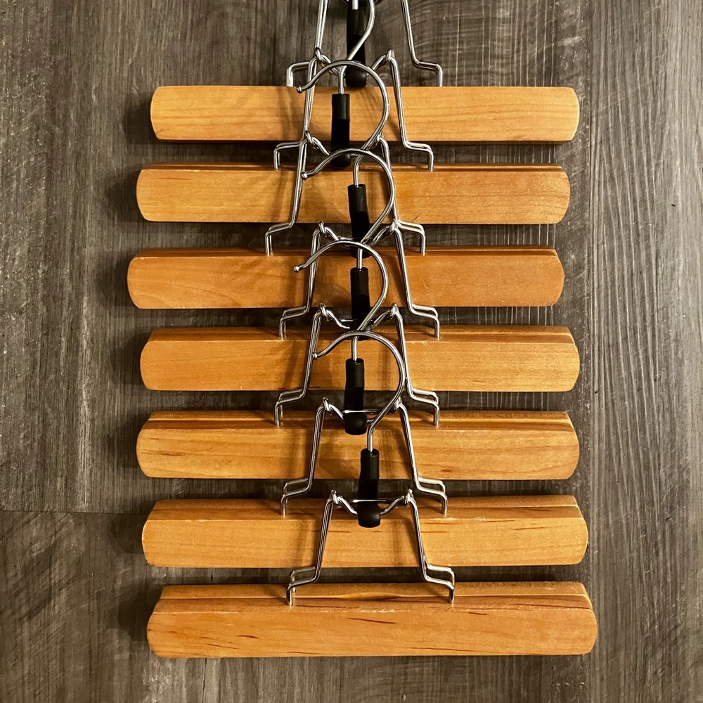 Set of 7 Wooden Pant/Skirt Hangers – Boutique Style Closet Upgrade